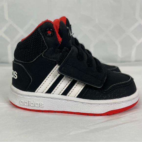 Adidas Hoops Mid 2.0 I Black Red Baby 5K - Picture 1 of 10